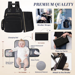 ILCOLPO diaper bag backpack bottle pockets preserve temperature for feeds.