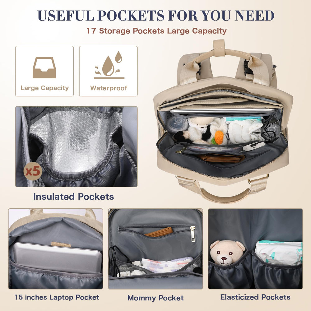 ILCOLPO diaper bag backpack changing pad included for quick diaper changes