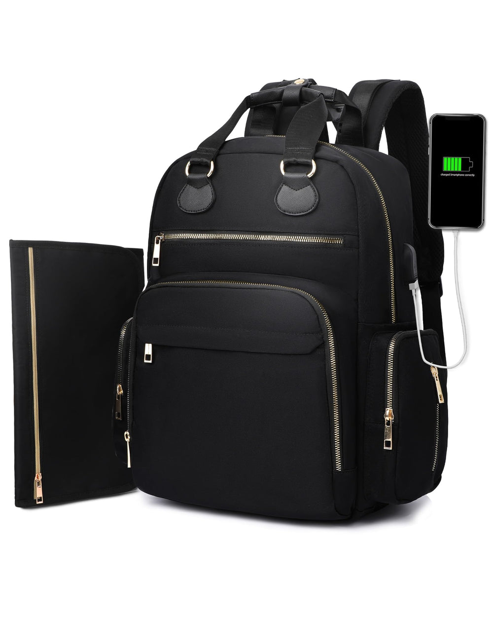 ILCOLPO diaper bag backpack front pocket designed for quick essentials on the go.