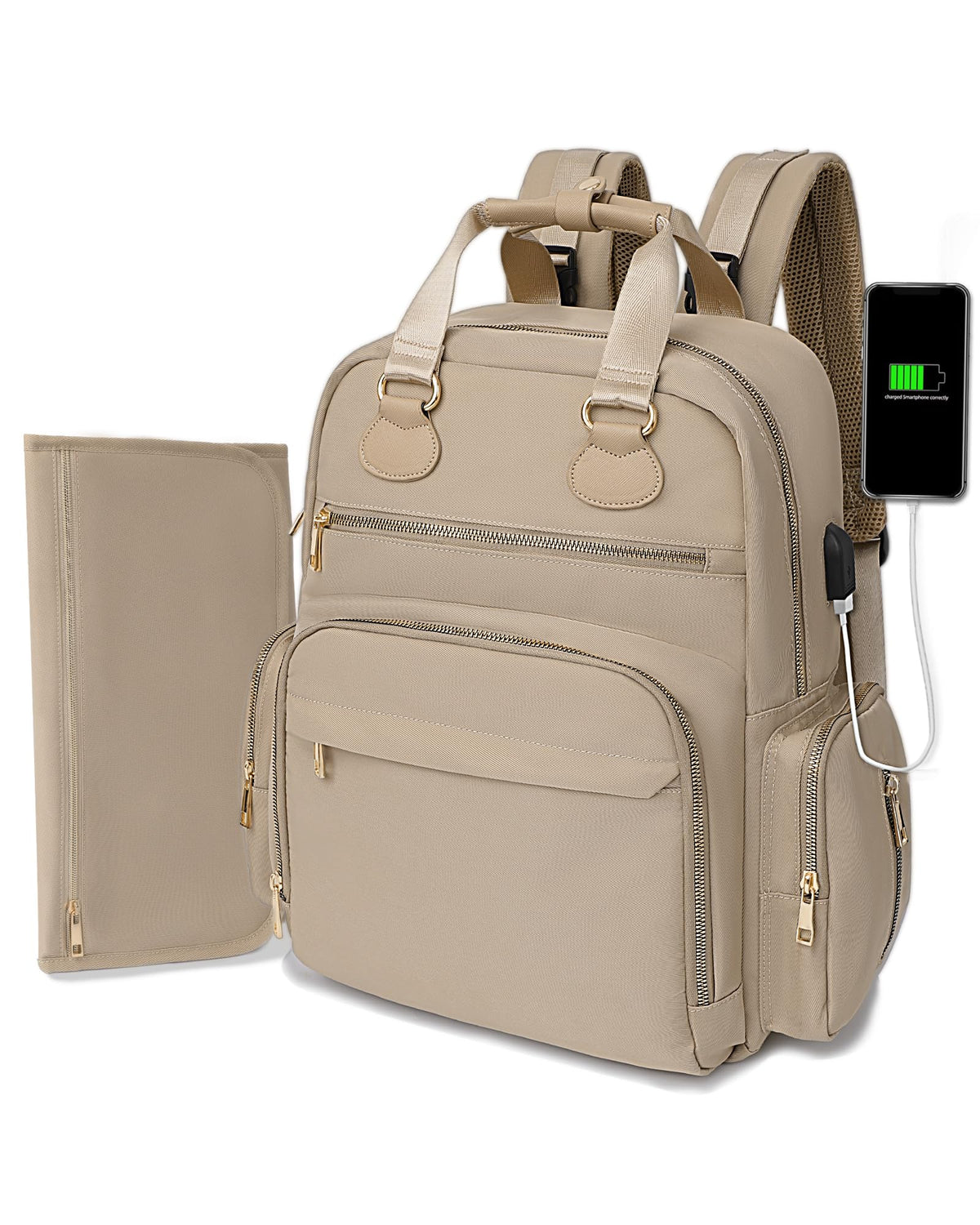 ILCOLPO diaper bag backpack front view with spacious main compartment for baby essentials
