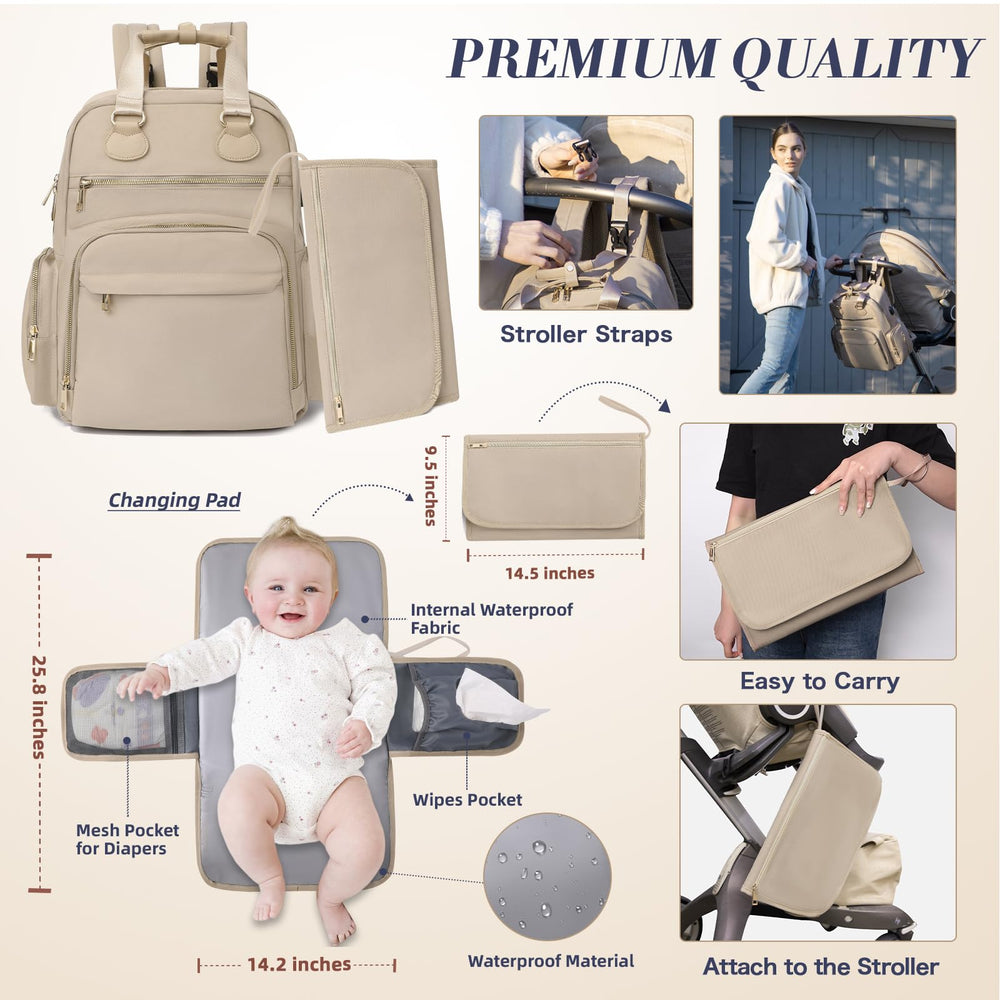 ILCOLPO diaper bag backpack insulated bottle pockets for on-the-go feeds