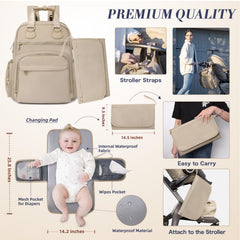 ILCOLPO diaper bag backpack insulated bottle pockets for on-the-go feeds