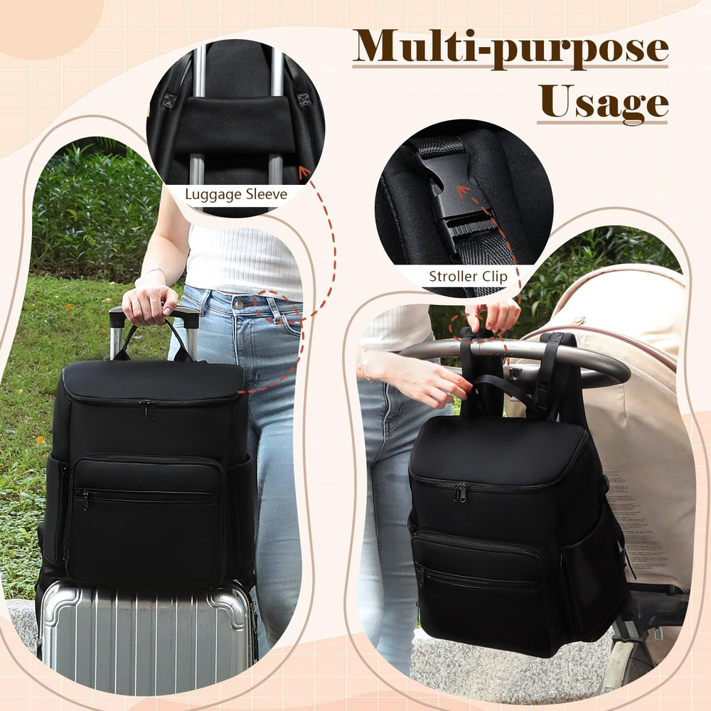 ILCOLPO diaper bag backpack lightweight design reduces shoulder strain during travel.