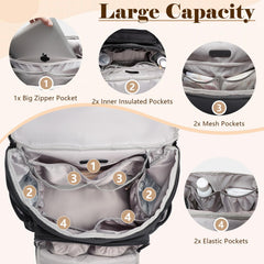 ILCOLPO diaper bag backpack organized pockets with 16 compartments for quick gear.