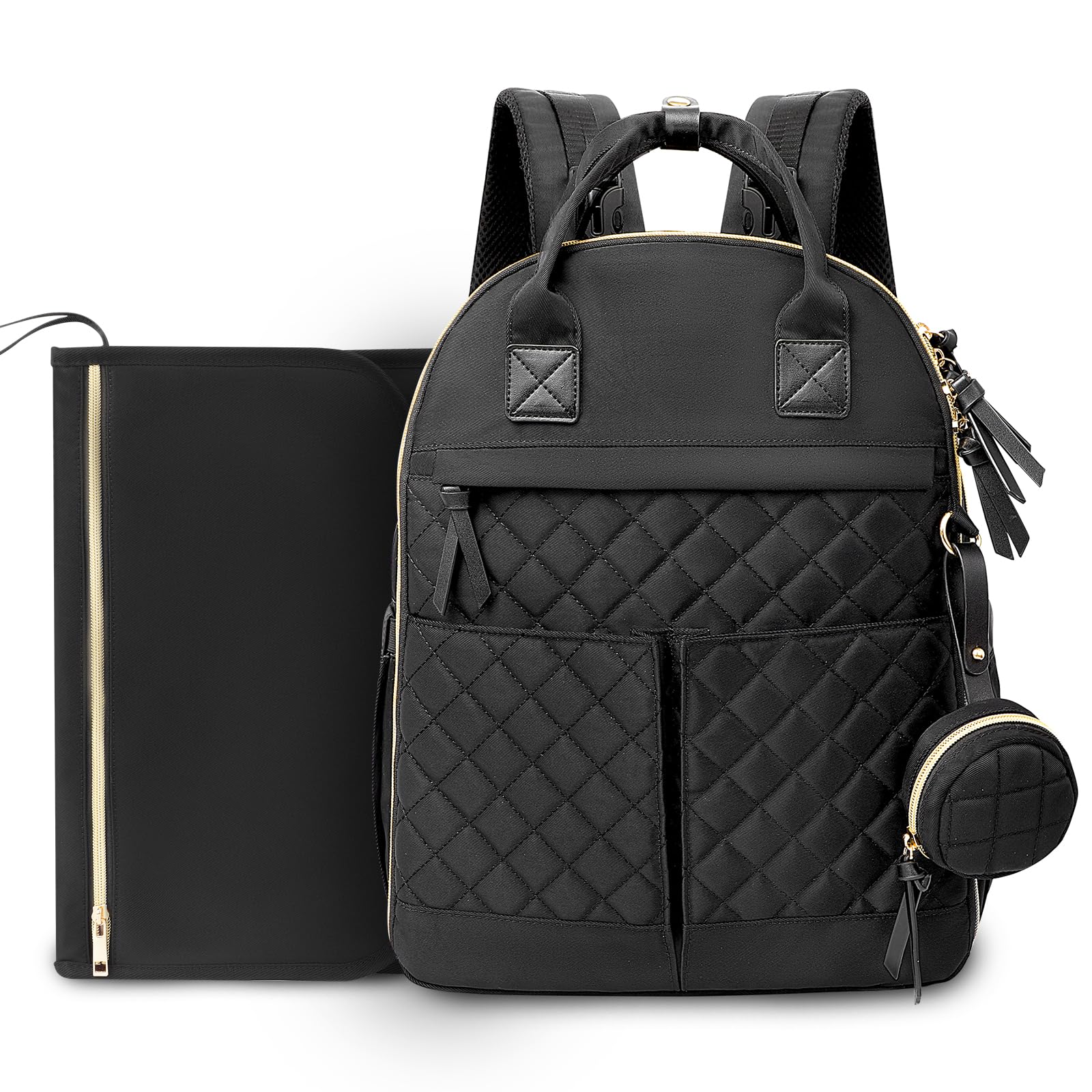 ILCOLPO diaper bag backpack with quilted exterior for stylish organization.