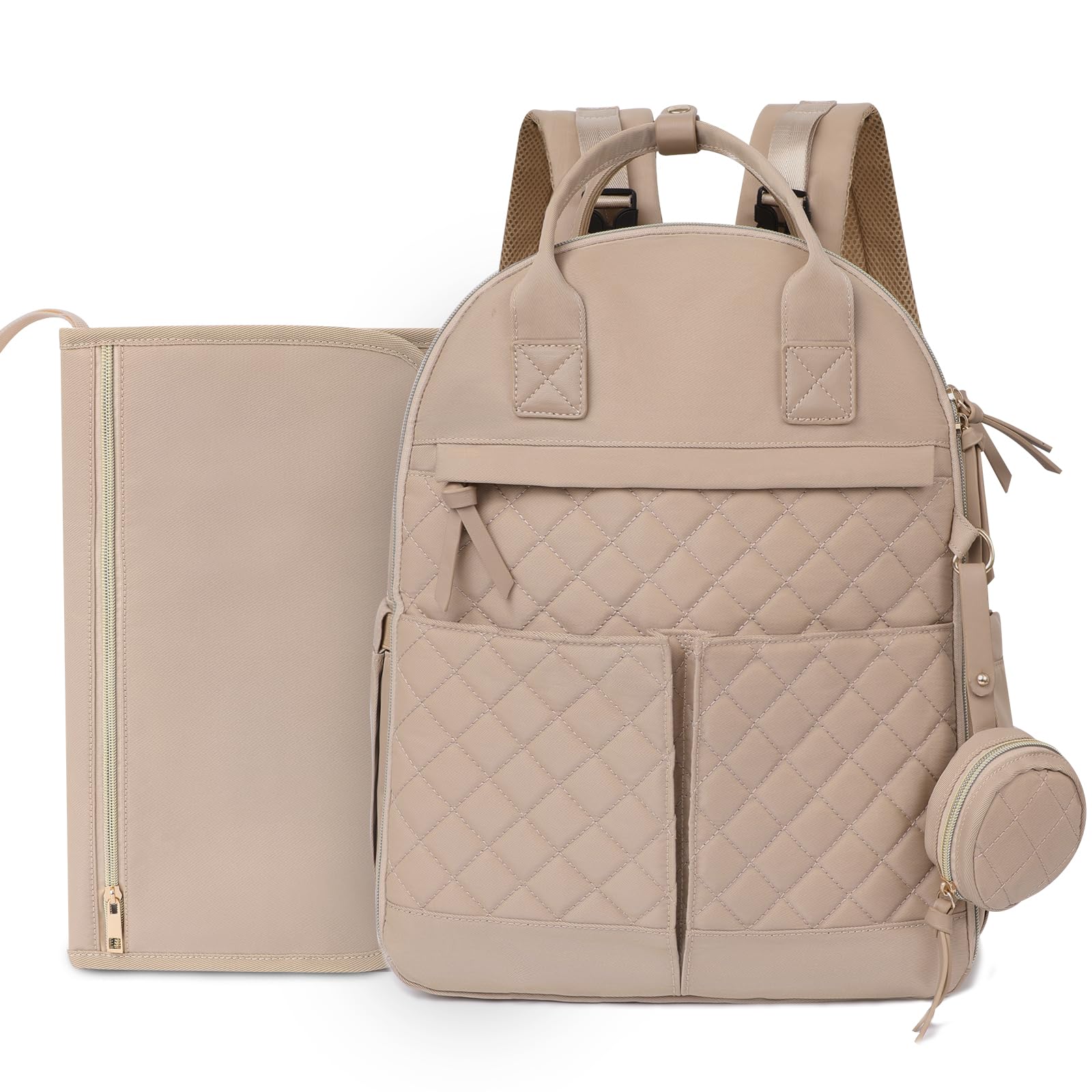 ILCOLPO diaper bag backpack with quilted exterior offers stylish organization on the go