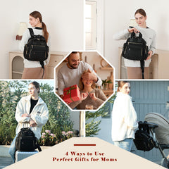 ILCOLPO small diaper bag backpack side pockets for quick-access essentials
