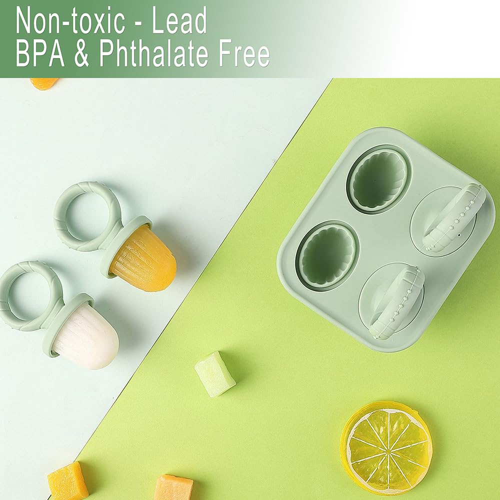 ILEYLUY breastmilk popsicle molds with teether handle for soothing gums