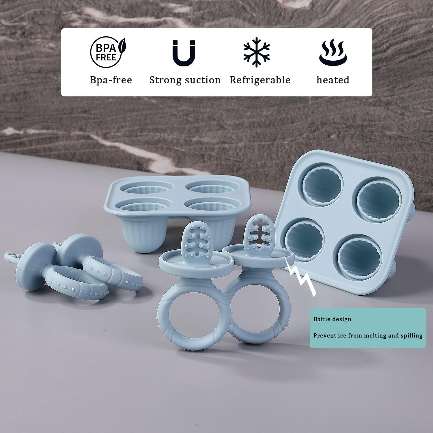 ILEYLUY dishwasher-safe silicone molds easy cleanup after snacks.