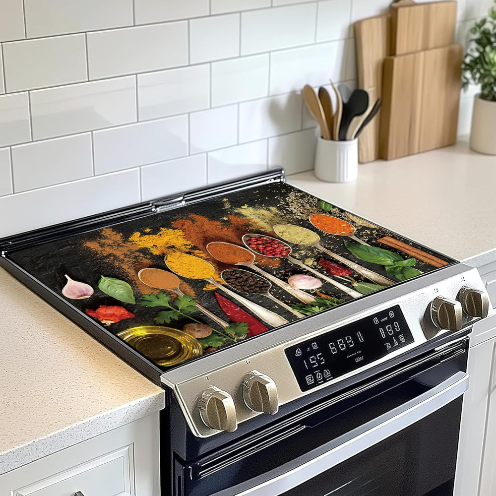 ILIEMOC Spoon Stove Top Cover front view adds extra prep space
