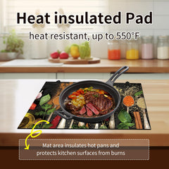 ILIEMOC Spoon Stove Top Cover used as dish-drying mat on counter