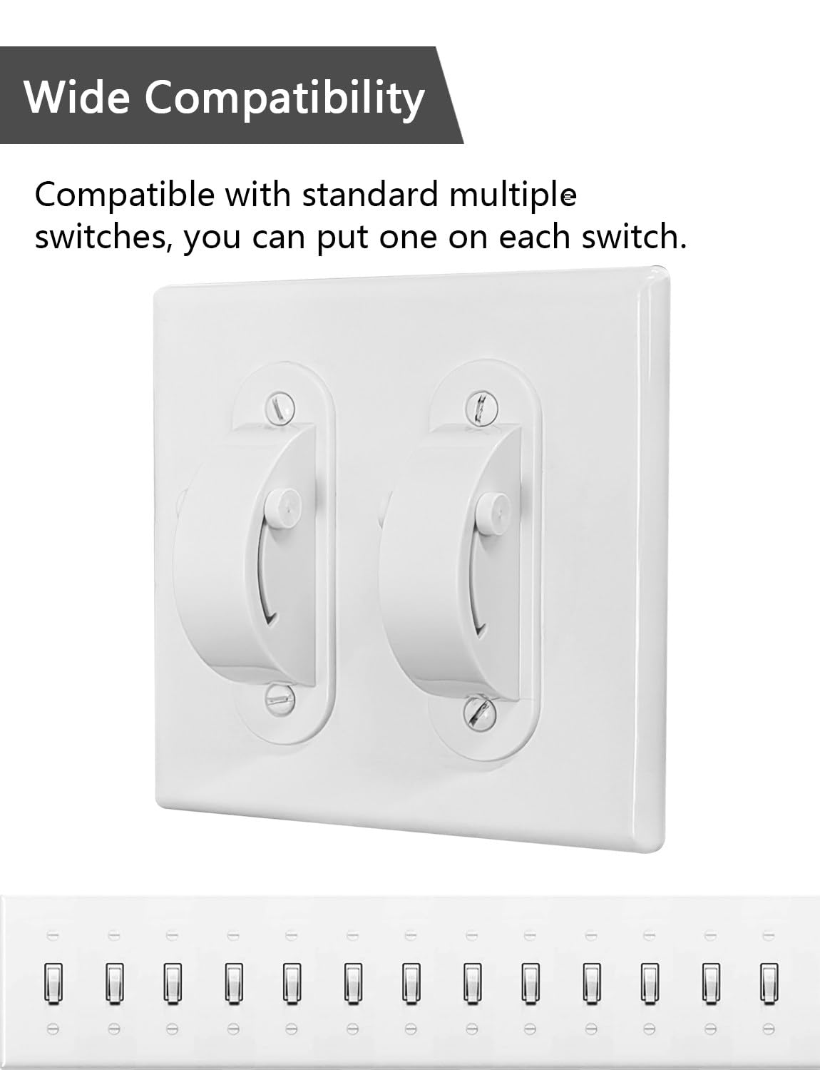 ILIVABLE light switch guard packaging image illustrating easy 2-pack installation for households