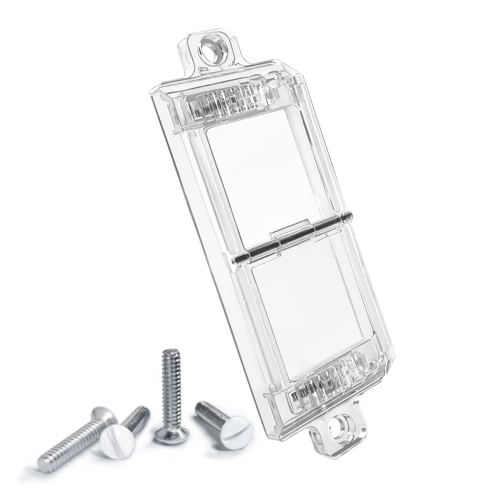 ILIVABLE Rocker Switch Guard Pack 2 in clear shields standard rocker switches for child safety.