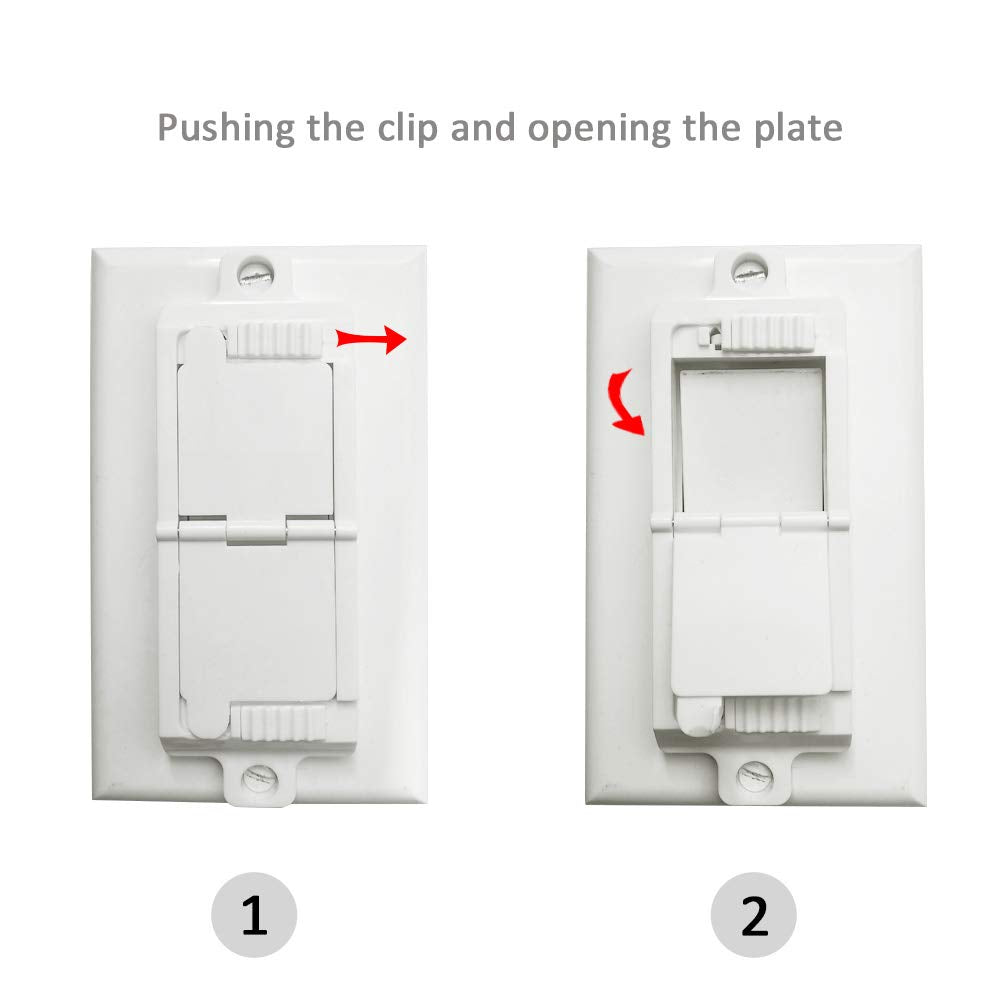 ILIVABLE Rocker Switch Guard installation on wall plate demonstrates easy retrofitting