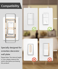ILIVABLE sleek design switch guard complements screwless wall plates
