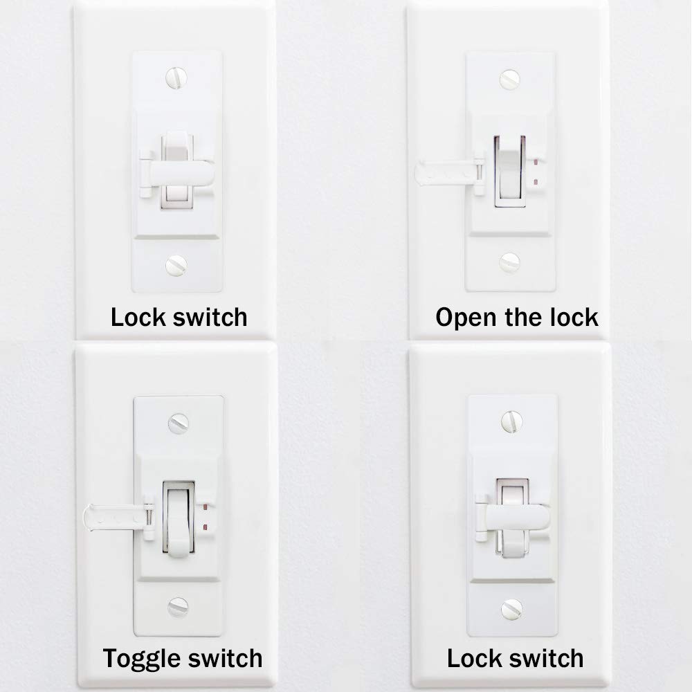 ILIVABLE switch guard buckle lock engaged for precise ON or OFF control.