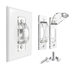 ILIVABLE wall switch guard clear front view demonstrates simple child safety without altering decor.