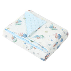 illikkuyax Sailboats Sea Explorer blanket front-muslin-close-up shows soft touch and gentle warmth.