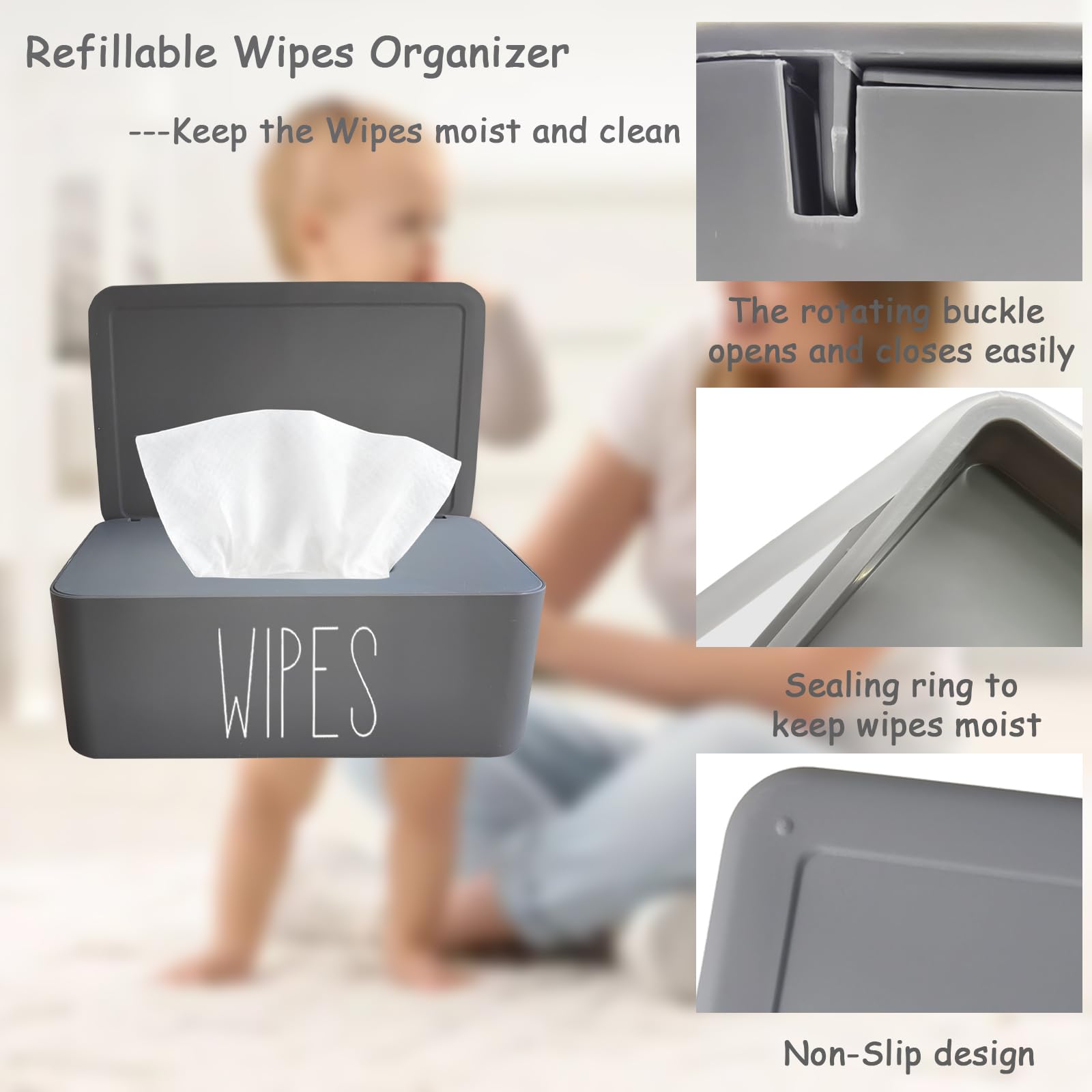 illikkuyax sleek baby wipes dispenser top-open enables easy refill