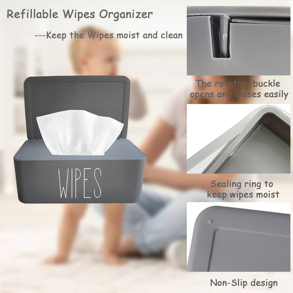 illikkuyax sleek baby wipes dispenser top-open enables easy refill