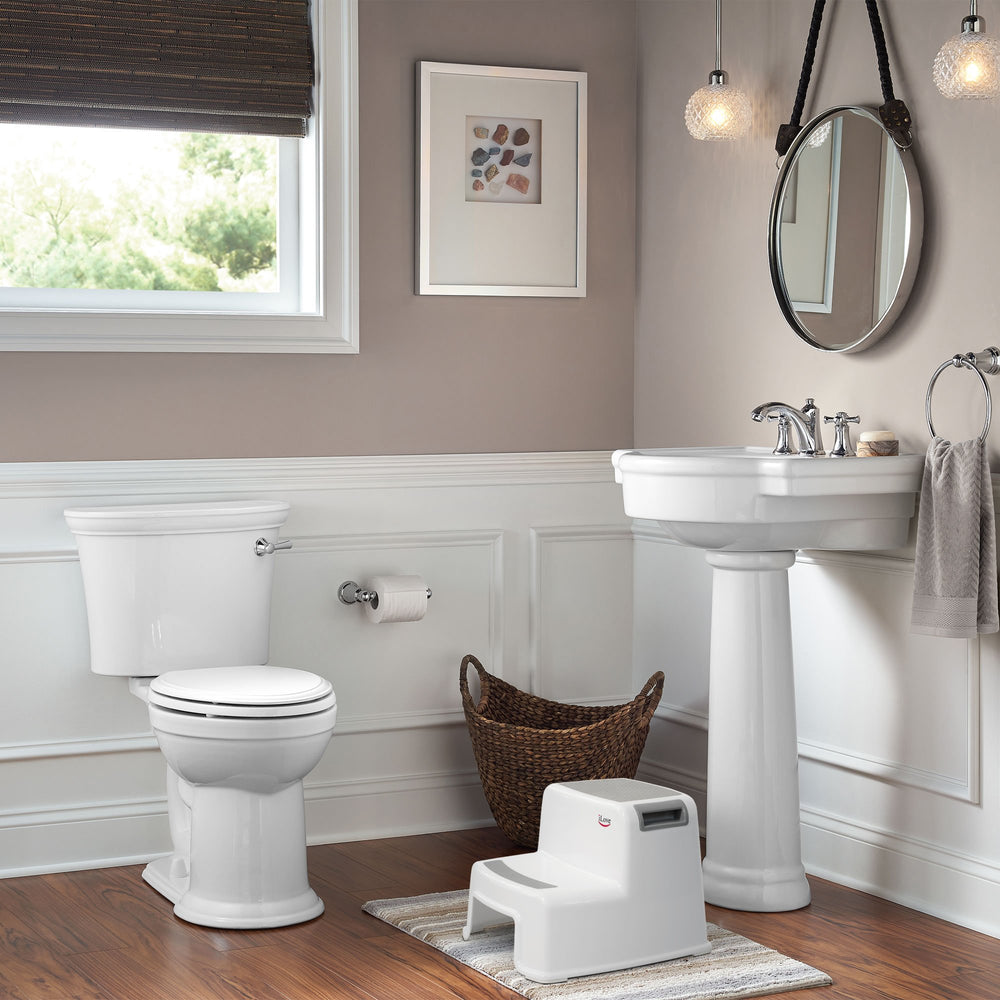 iLove 2 Step Stool dual-height design helps toddlers reach sinks and potty areas.