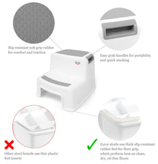 iLove 2 Step Stool with handles enables easy carrying between rooms.