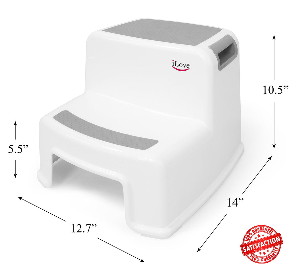 iLove 2 Step Stool stackable and lightweight for simple storage.