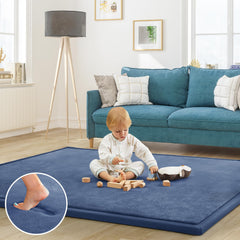 ILPEOD baby play mat in blue offers a safe tummy-time surface with soft cushioning.