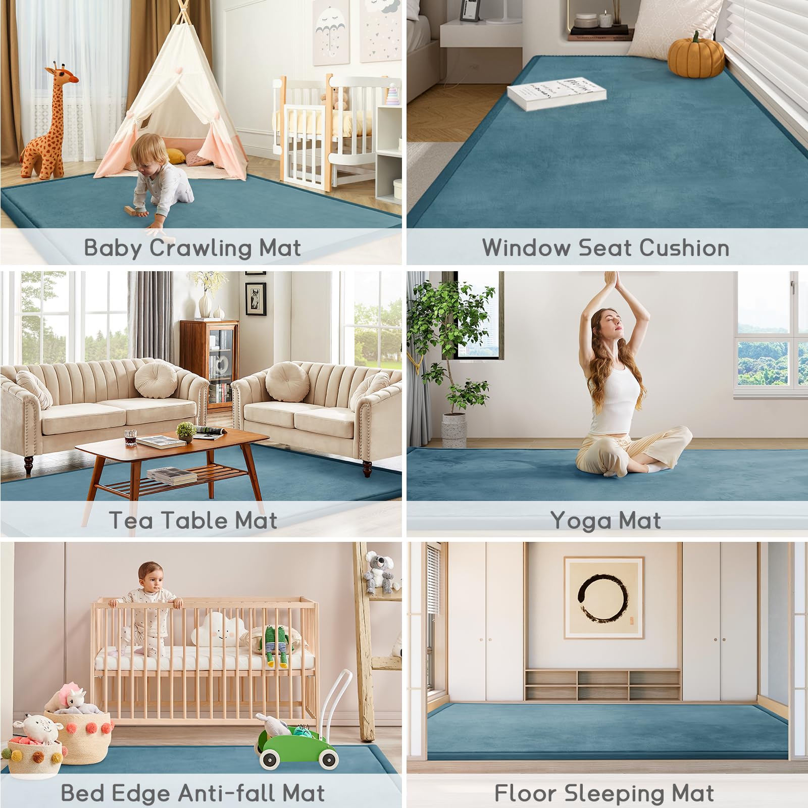 ILPEOD Baby Play Mat easy-clean surface simplifies cleanup after messy play.