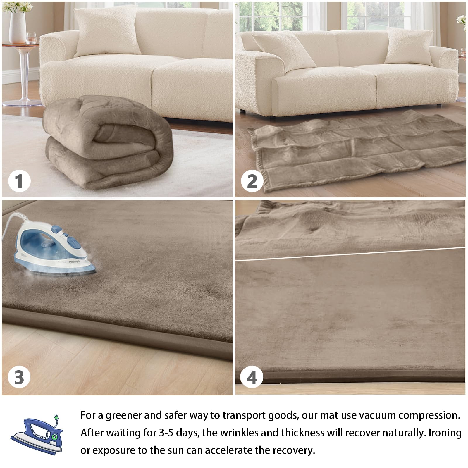 ILPEOD baby play mat crawling area encourages safe exploration on padded floor