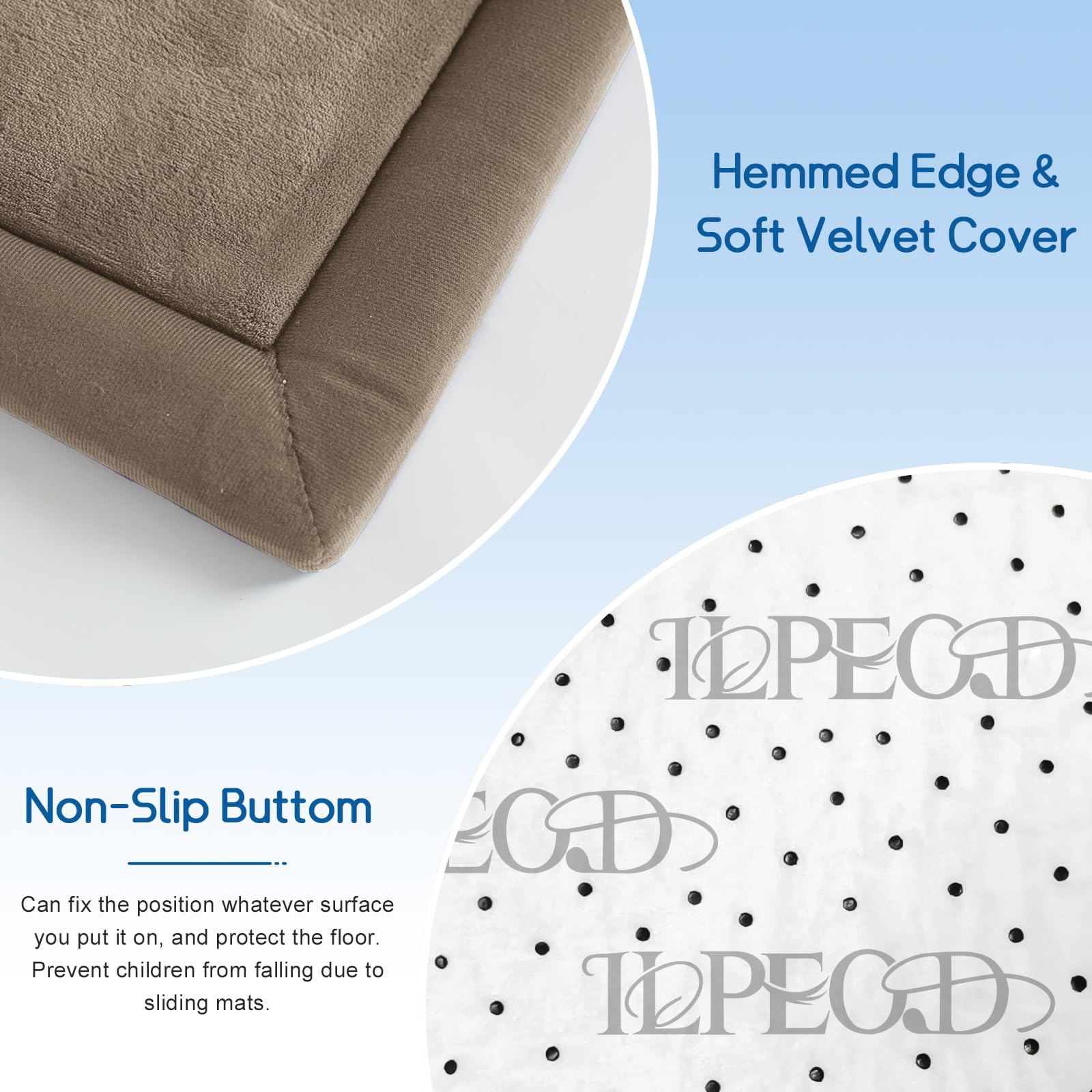 ILPEOD memory foam closeup highlights 3.5cm thickness for supportive ground play