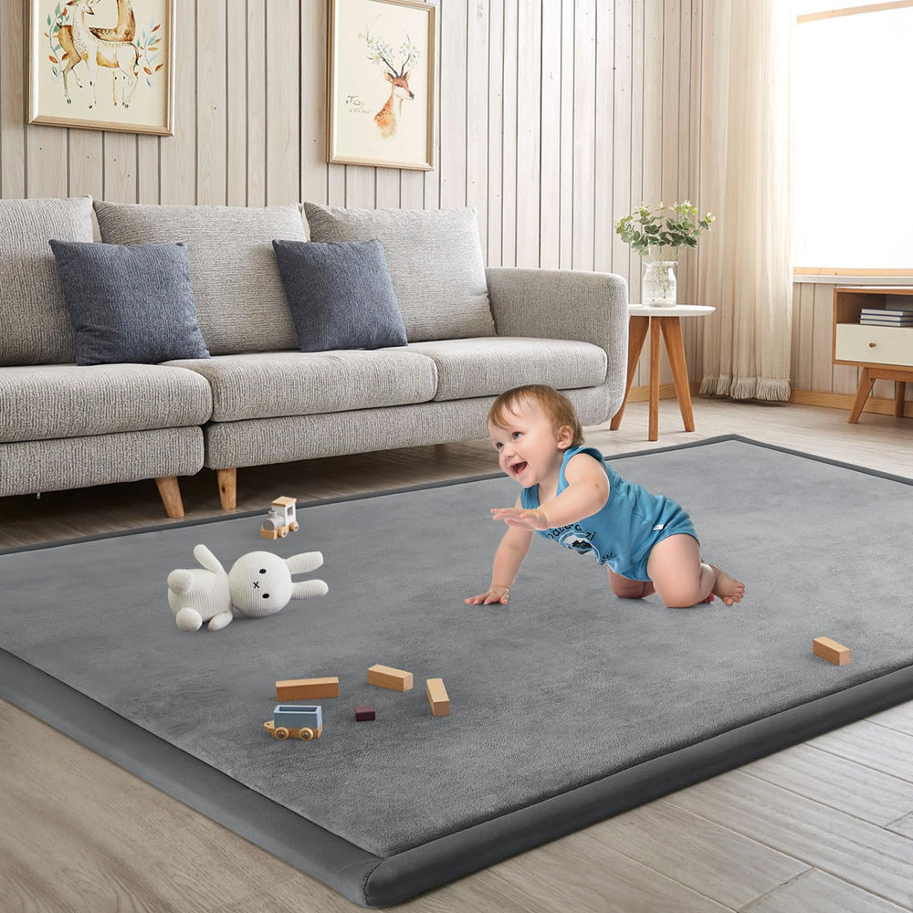 ILPEOD baby play mat memory foam thick cushions tummy time for safe, comfortable play.