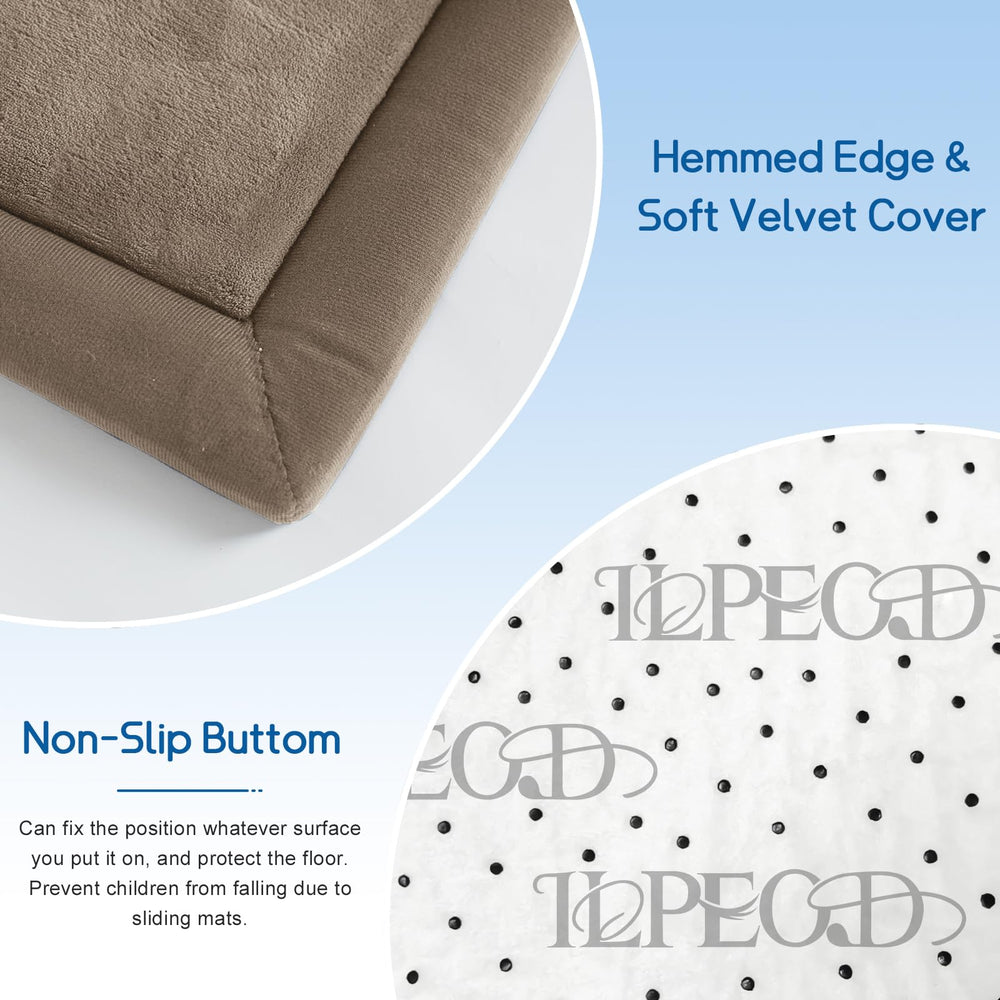 ILPEOD baby play mat velvet cover provides plush play area for infants