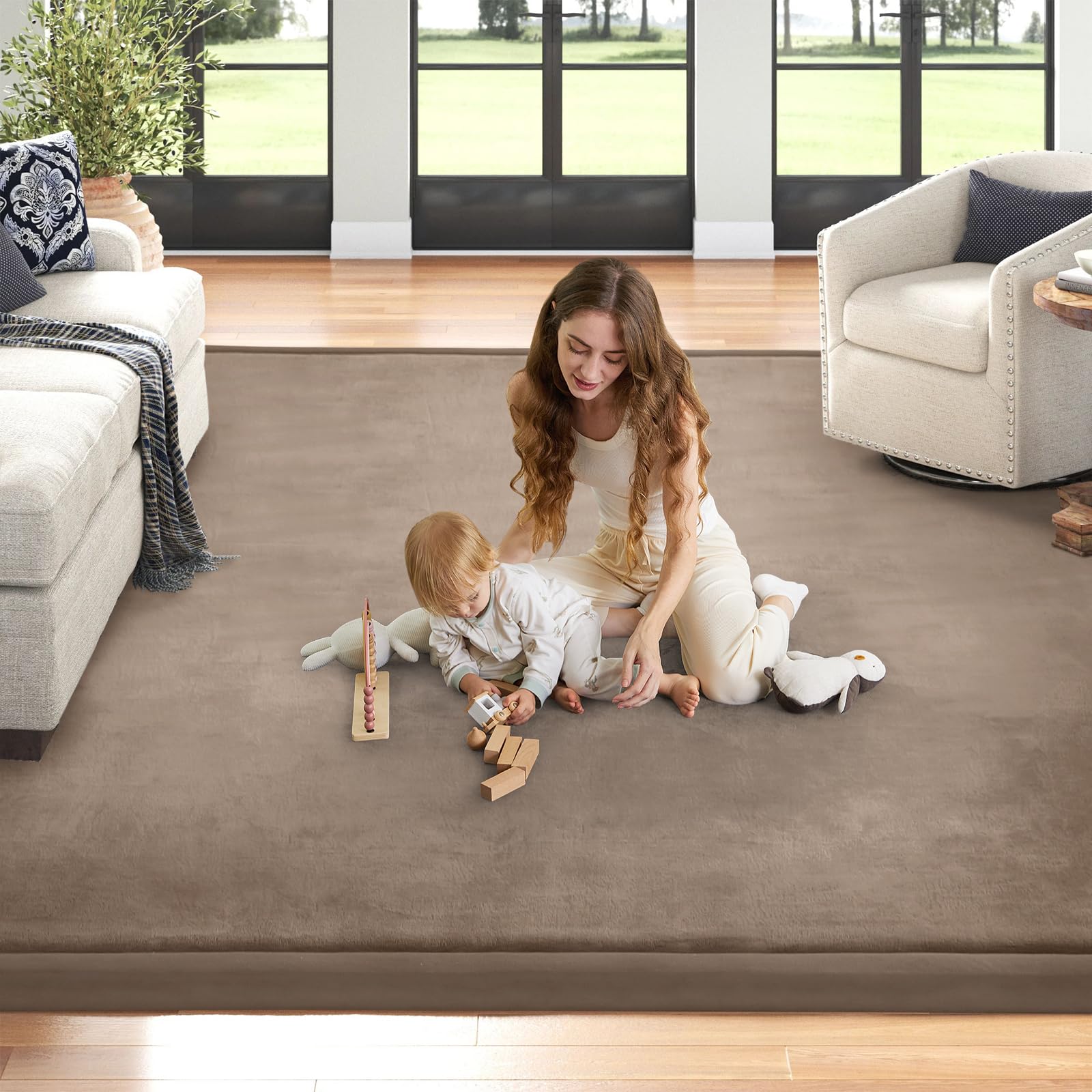 ILPEOD baby play mat padded edge supports gentle boundary during playtime