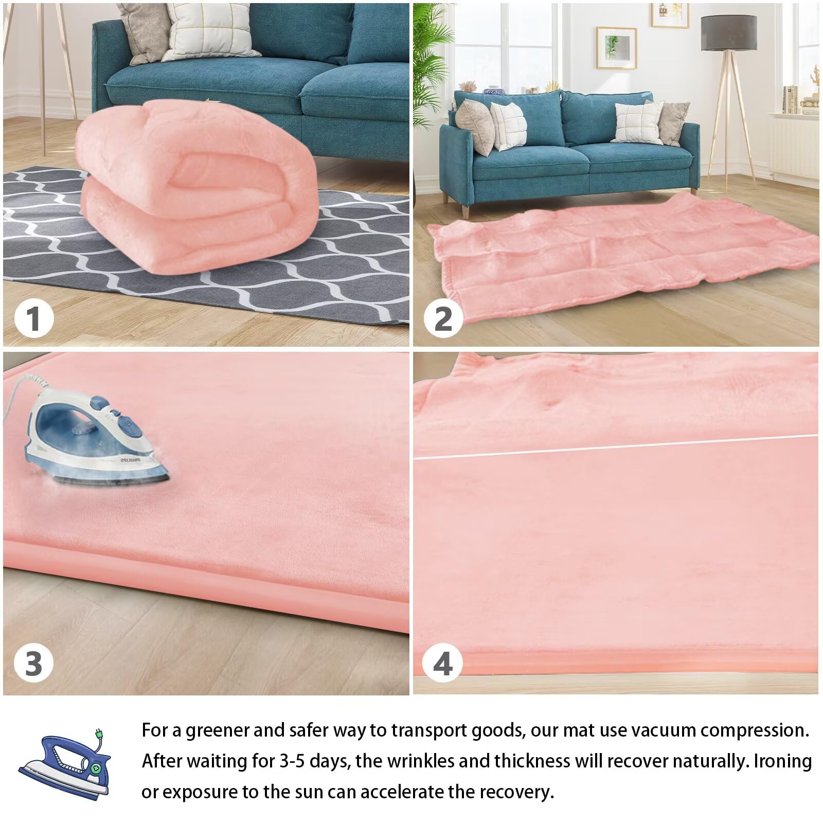 ILPEOD baby play mat rolled view shows easy storage and portability