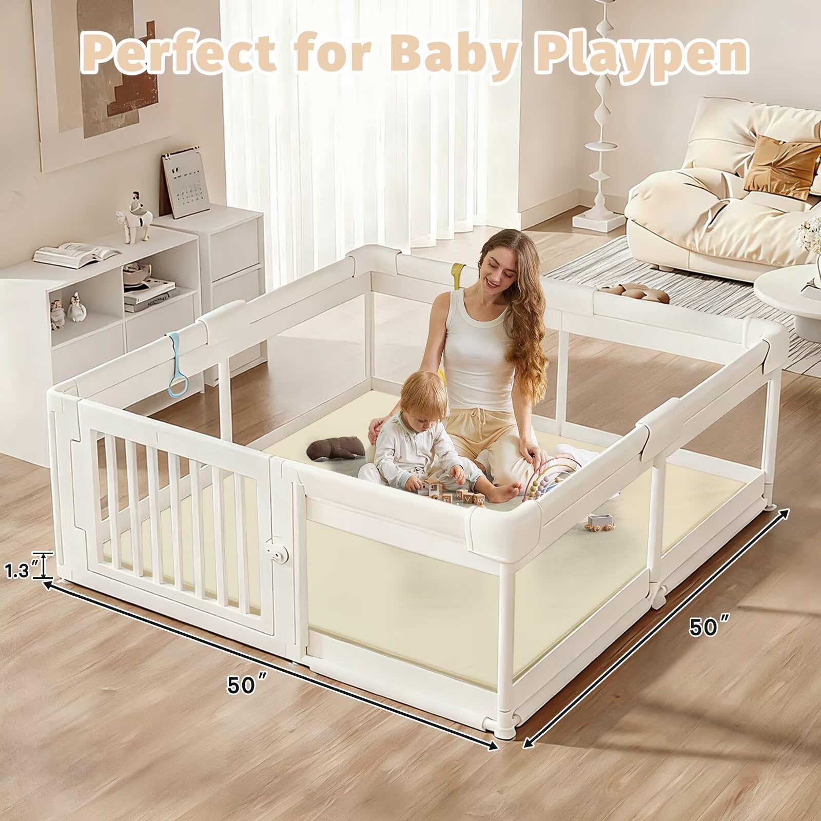ILPEOD beige nursery decor-ready mat complements modern rooms