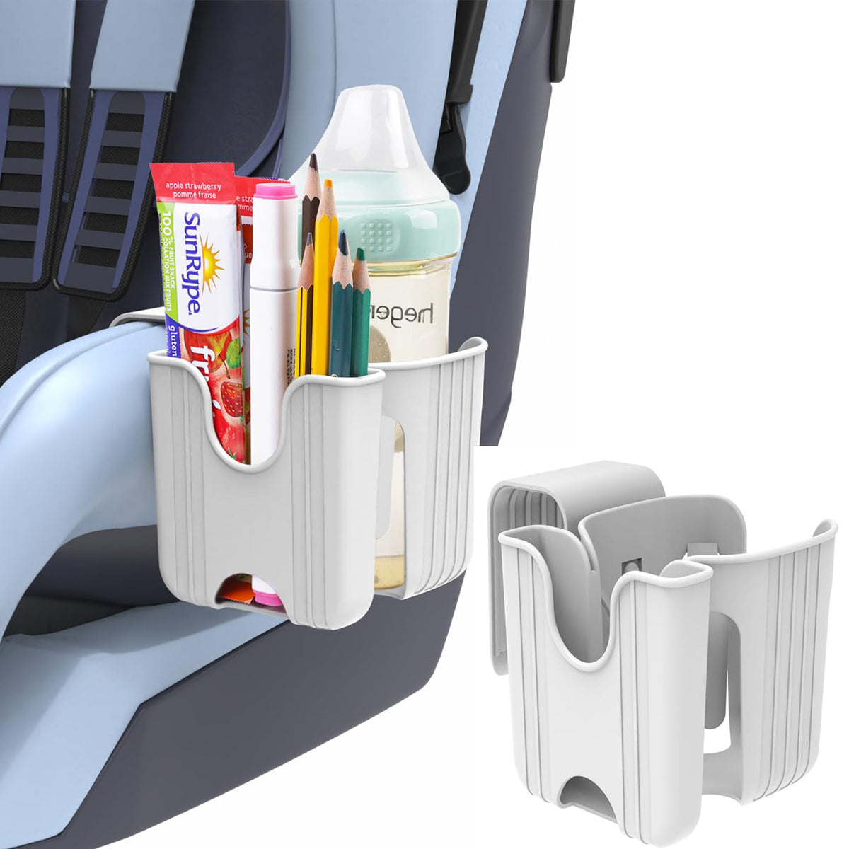 iLulala Graco cup holder attached to stroller for convenient on-the-go drinks.