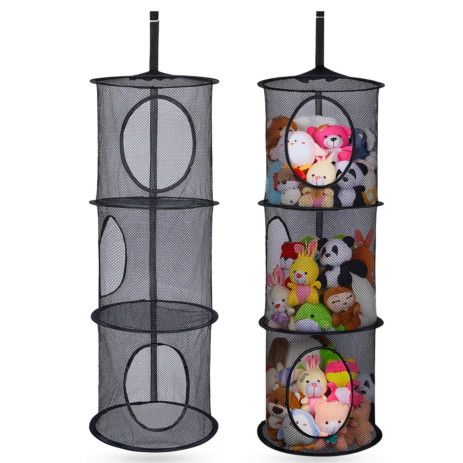 Basumee stuffed-animals-net-3-tier keeps plushies visible and easy to grab.