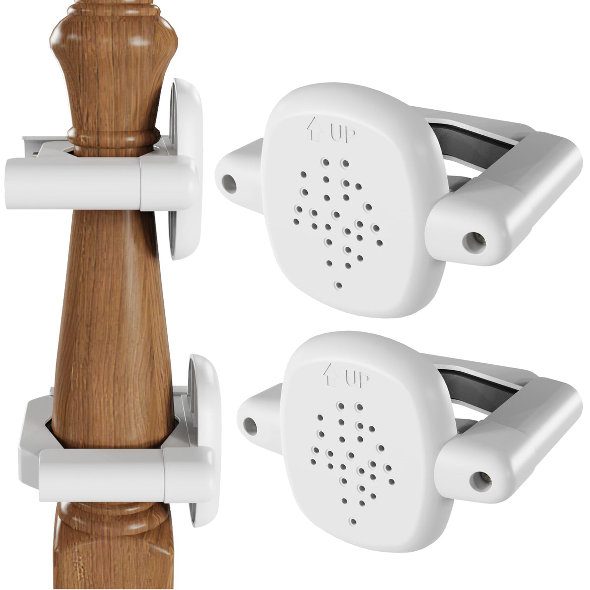 2 PCS No Hole Stairway Baby Gate Mounting Kit, Baby Gate Banister Adapter - Fits Posts from 1 1/2" to 3 1/2" Wide, Universal Banister Adapter Kit for Pressure and Hardware Mounted Stair Gates