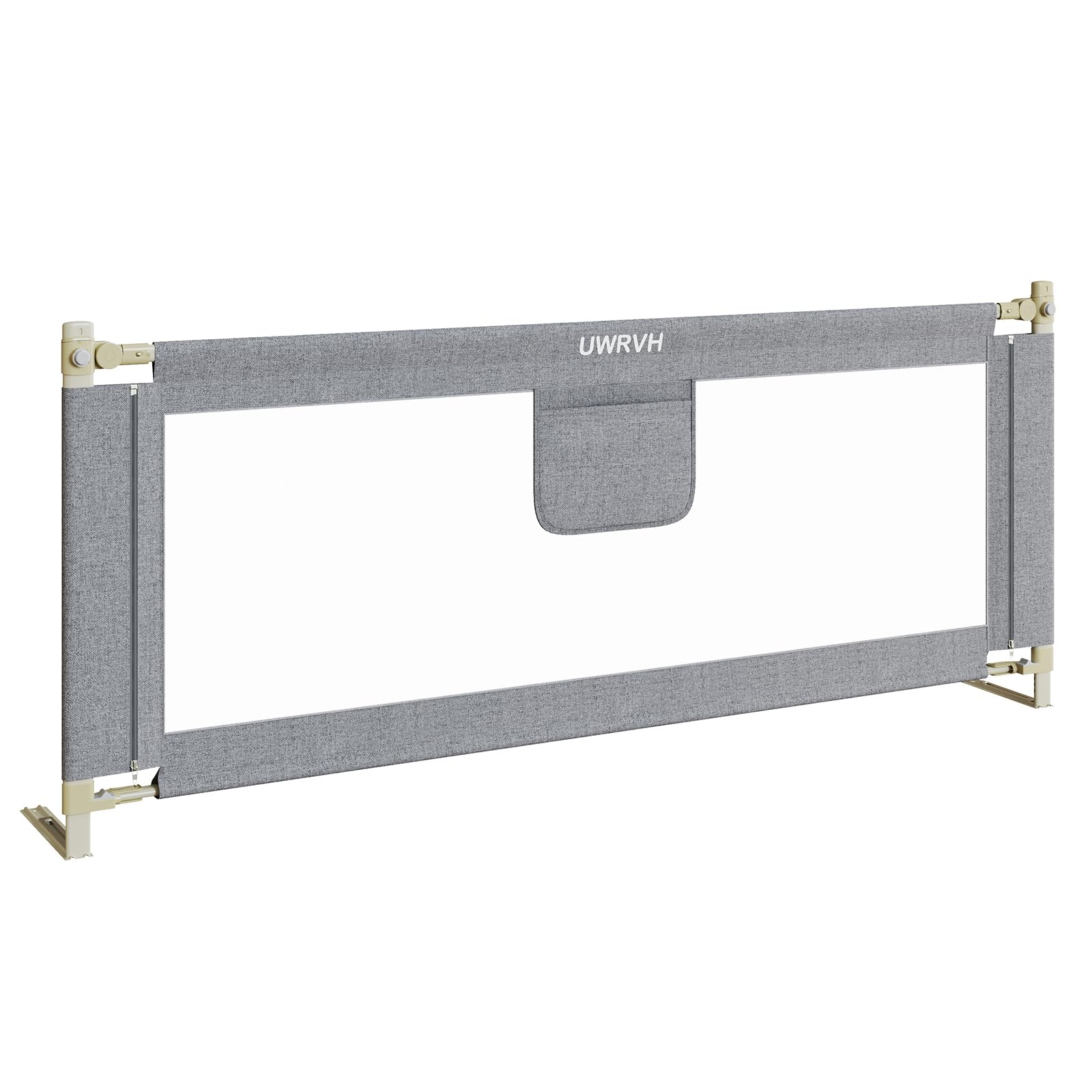 UWRVH Bed Rails for Toddlers - Adjustable One-Sided Guard for King/Full/Twin Beds (Grey, 74.8 in)
