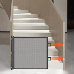 2 Pack Retractable Pet Gate for Doorways and Stairs, Mesh Gate for Dog, Cat, Indoor & Outdoor Use, One-Hand Operation, Easy Installation, 31" Tall, Expands to 59" Wide