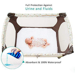 Biloban Pack and Play Mattress Pad Sheets Waterproof 2-Pack – Fitted Quilted 39x27