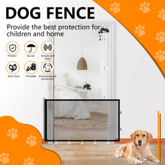 2 Pack Retractable Pet Gate for Doorways and Stairs, Mesh Gate for Dog, Cat, Indoor & Outdoor Use, One-Hand Operation, Easy Installation, 31" Tall, Expands to 59" Wide