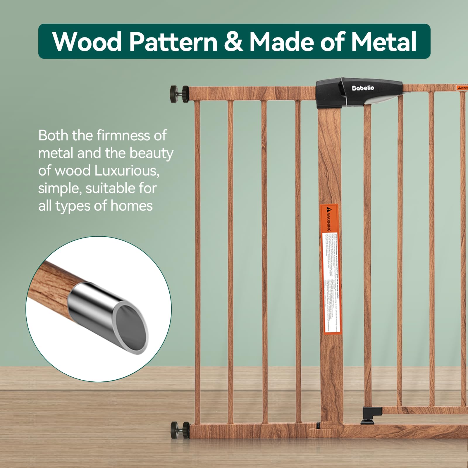 BABELIO PressGuard P7 Metal Auto-Close Baby Gate – Extra Wide 29–55