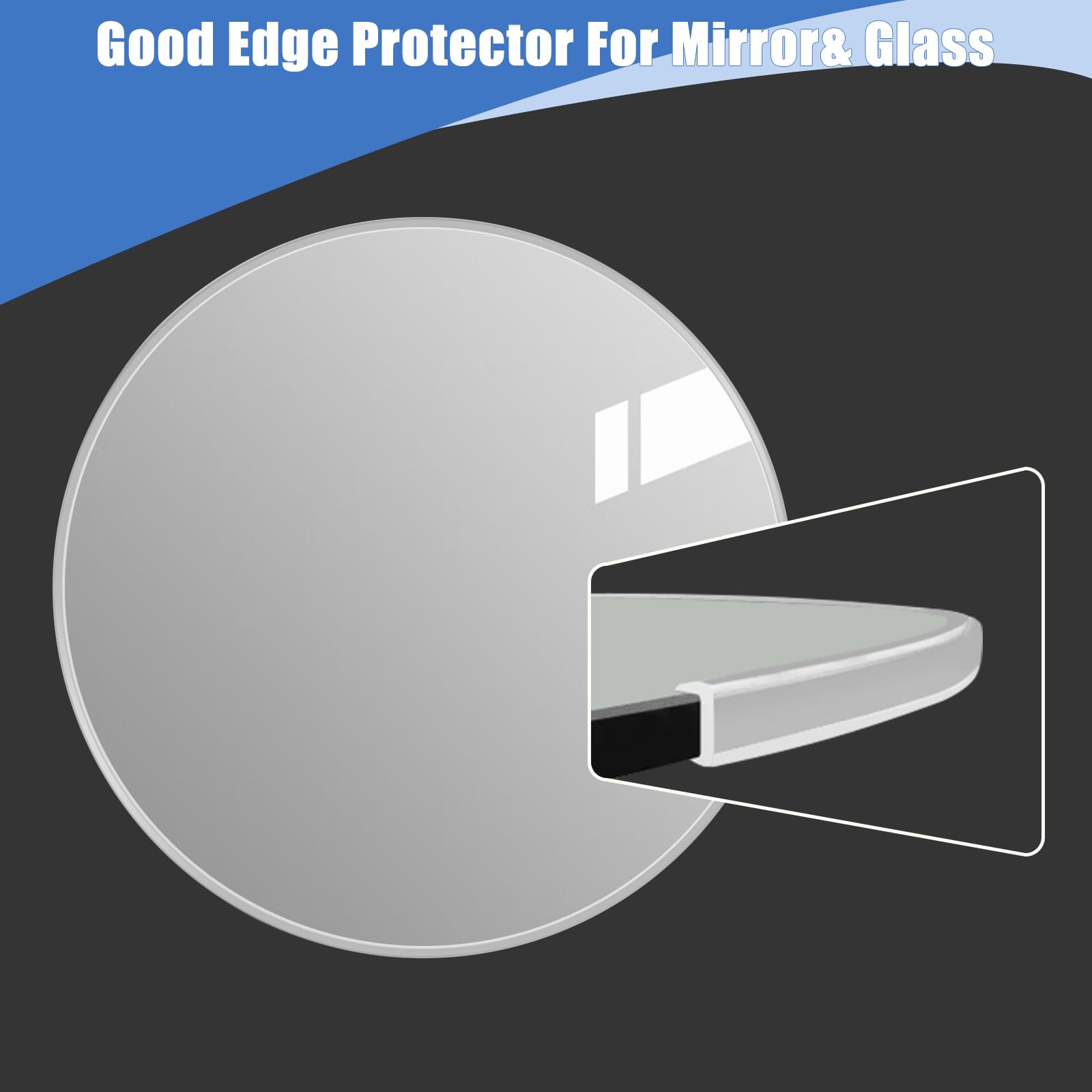 Protalwell Clear Rubber Edge Trim | Self-Adhesive U-Channel Edge Guard for Sheet Metal, Glass, and Flexi Glass