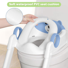 COOSEYA Toilet Seat, Potty Training Seat for Toddler, Upgraded 2-in-1 Potty Toilet Training for Boys and Girls,Waterproof Cushioned Mat with Non-slip Step Stool