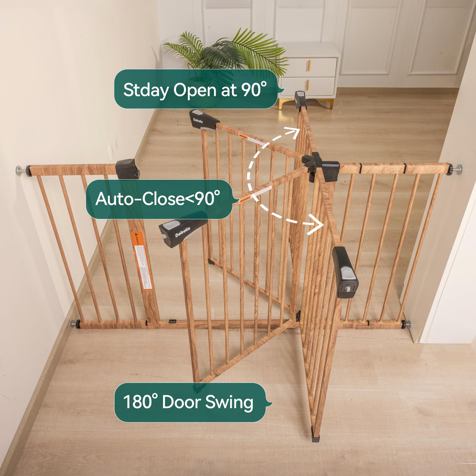 BABELIO PressGuard P7 Metal Auto-Close Baby Gate – Extra Wide 29–55