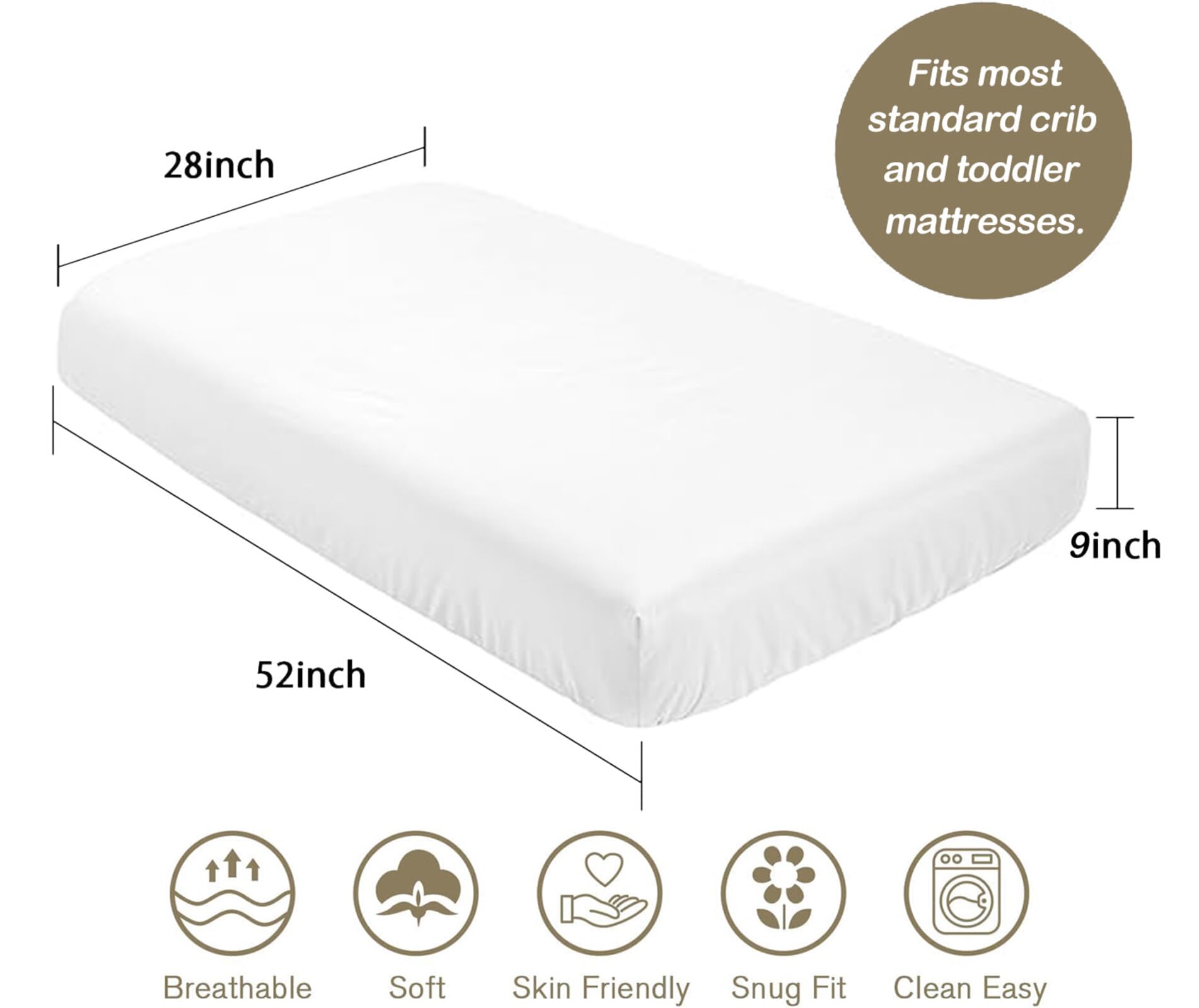 CaTaKu Watercolor Fish Mini Crib Sheets for Girls Boys Baby Mattress Sheets Fitted, Soft Toddler Nursery Bed Sheets Neutral 28"x 52"