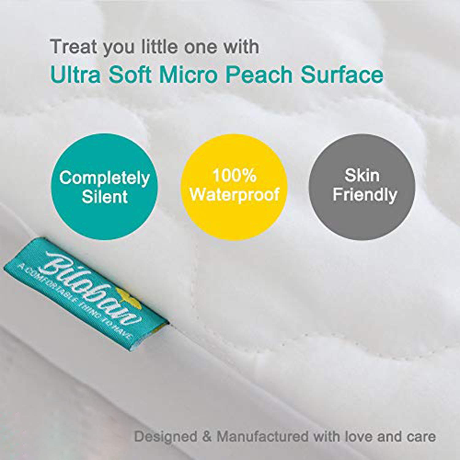 Biloban Pack and Play Mattress Pad Sheets Waterproof 2-Pack – Fitted Quilted 39x27