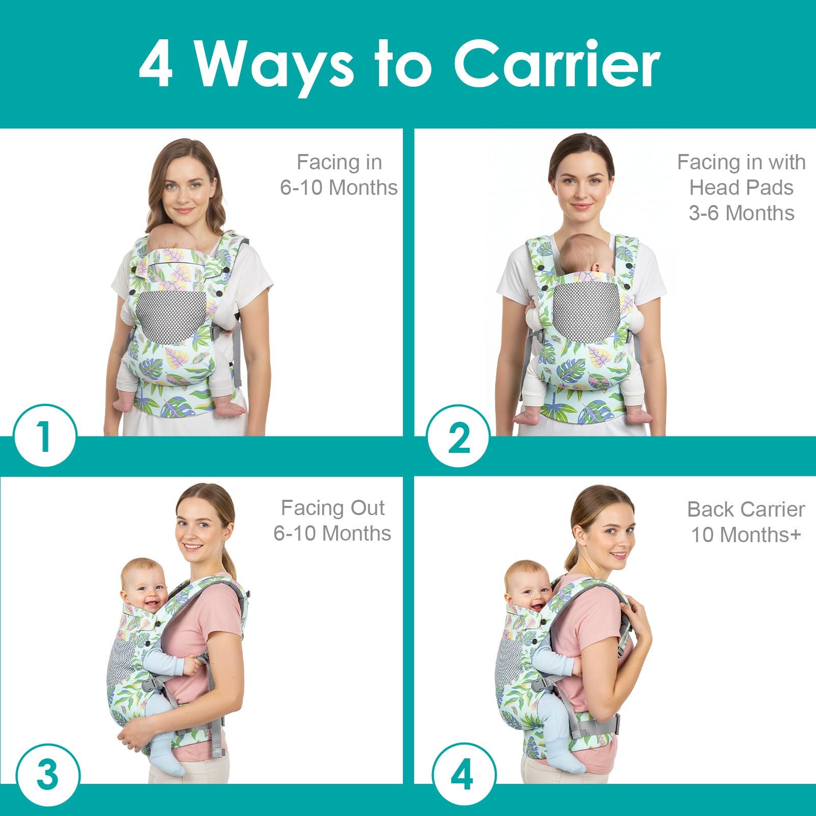YooxArmor Infant Baby Front Carrier, Toddler Body Carrier, 7-66 Lbs Ergonomic Design, Lumbar Support, Lightweight Baby Chest Carriers (3-36 Months)